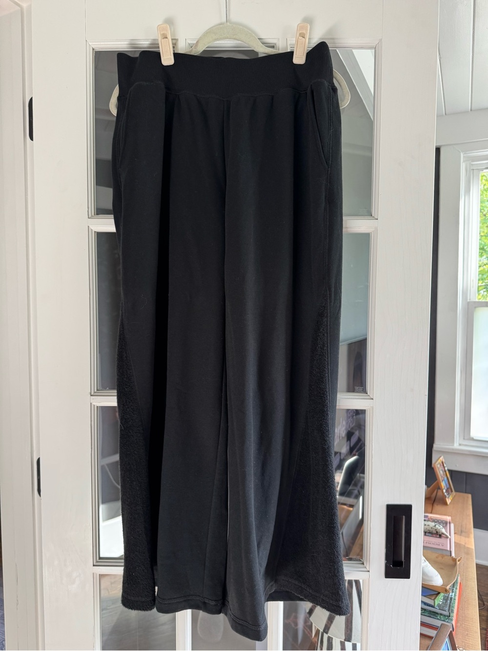 aerie Black Wide-Leg Pull-On Pants